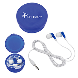 EARBUDS IN ROUND CASE